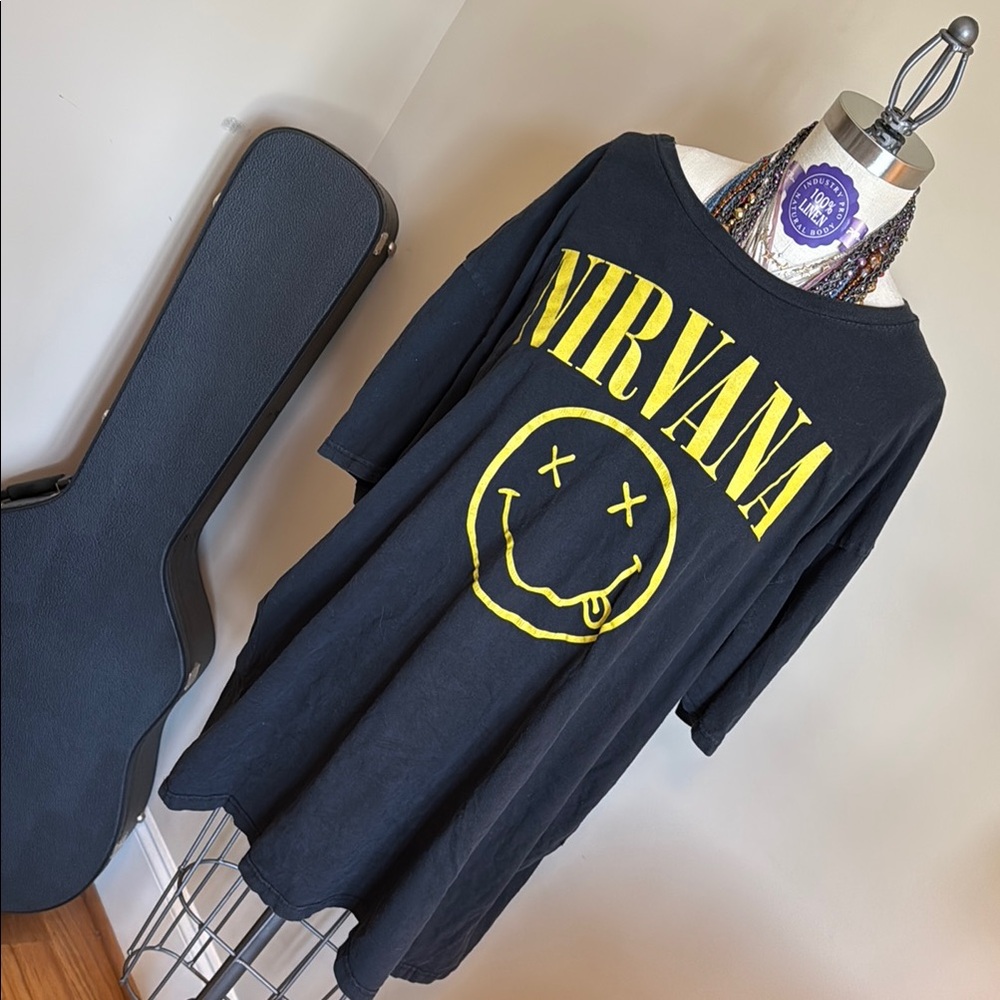 Nirvana Black Graphic T-Shirt Dress